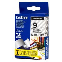 9MM GLOSS BK ON CLEAR LABELLING TAPE