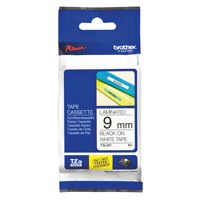 9MM BLACK ON WHITE LABELLING TAPE