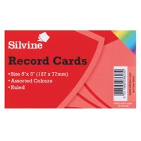 ValueX Record Cards 127x76mm Ruled Asst