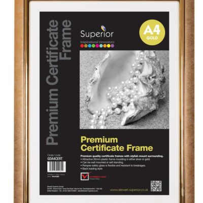 A4 Deluxe Certificate Frame Gold