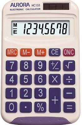 Aurora HC133 8 Digit Pocket Calc White