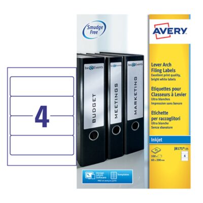 Lever Arch Filing lbls 200x60mm 100lbls