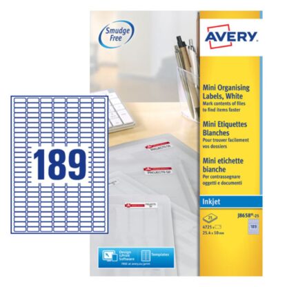 Avery Mini Ink Labels 25x10mm PK4725