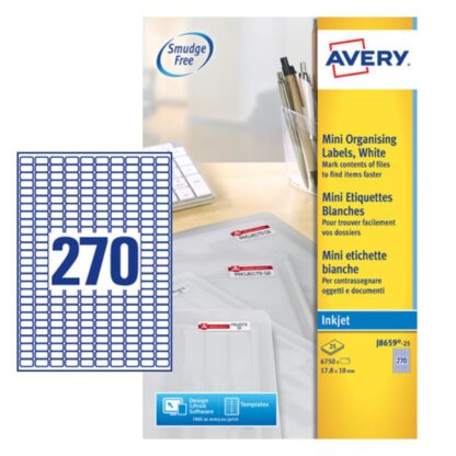 Avery Mini Ink Labels 17.8x10mm PK6750