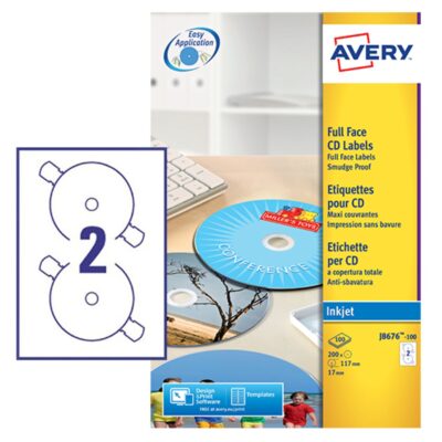 Avery CD/DVD Label 117mm Dia PK200