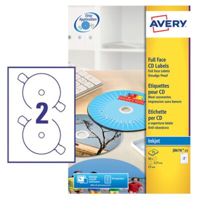 Avery CD/DVD Label 117mm Dia PK50