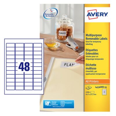 Avery Rem Mini Lbls 45.7x21.2mm PK1200