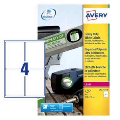 Avery HeavyDuty Label 99x139mm PK80