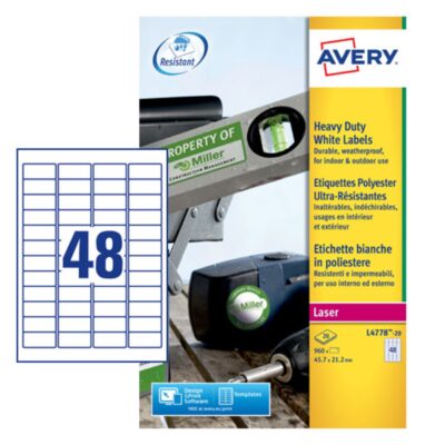 Avery HD Label 45.7x21.2mm PK960