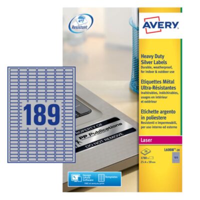 Avery HD Label 25.4x10mm SL PK3780