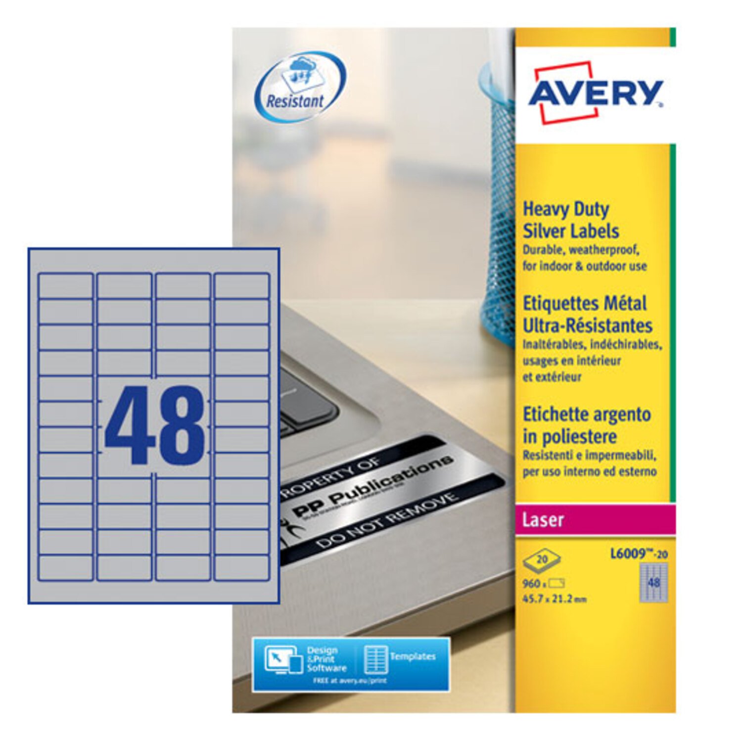 Avery HD Label 45.7x21.2mm SL PK960