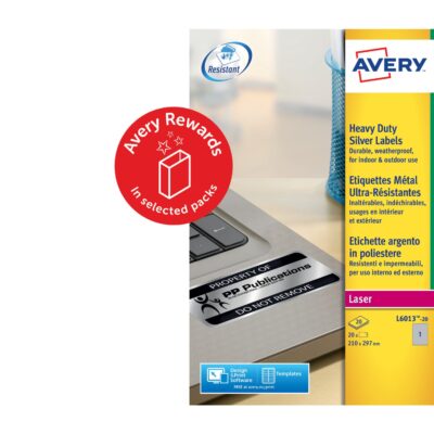Avery Resistant Labels 210 x 297mm Pk20