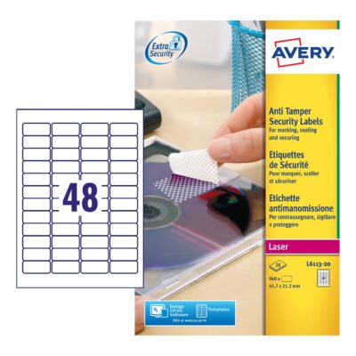 Avery Label AntiTamper 46x21mm PK960