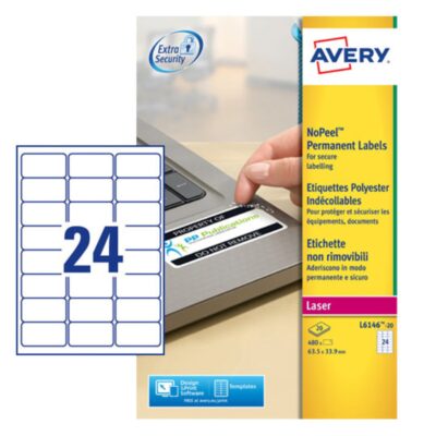 Avery NoPeel AntiTamper 63.5x34mm PK480