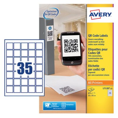 Avery QR Code Label 35x35mm PK875