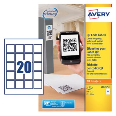 Avery QR Code Labels Square 45X45