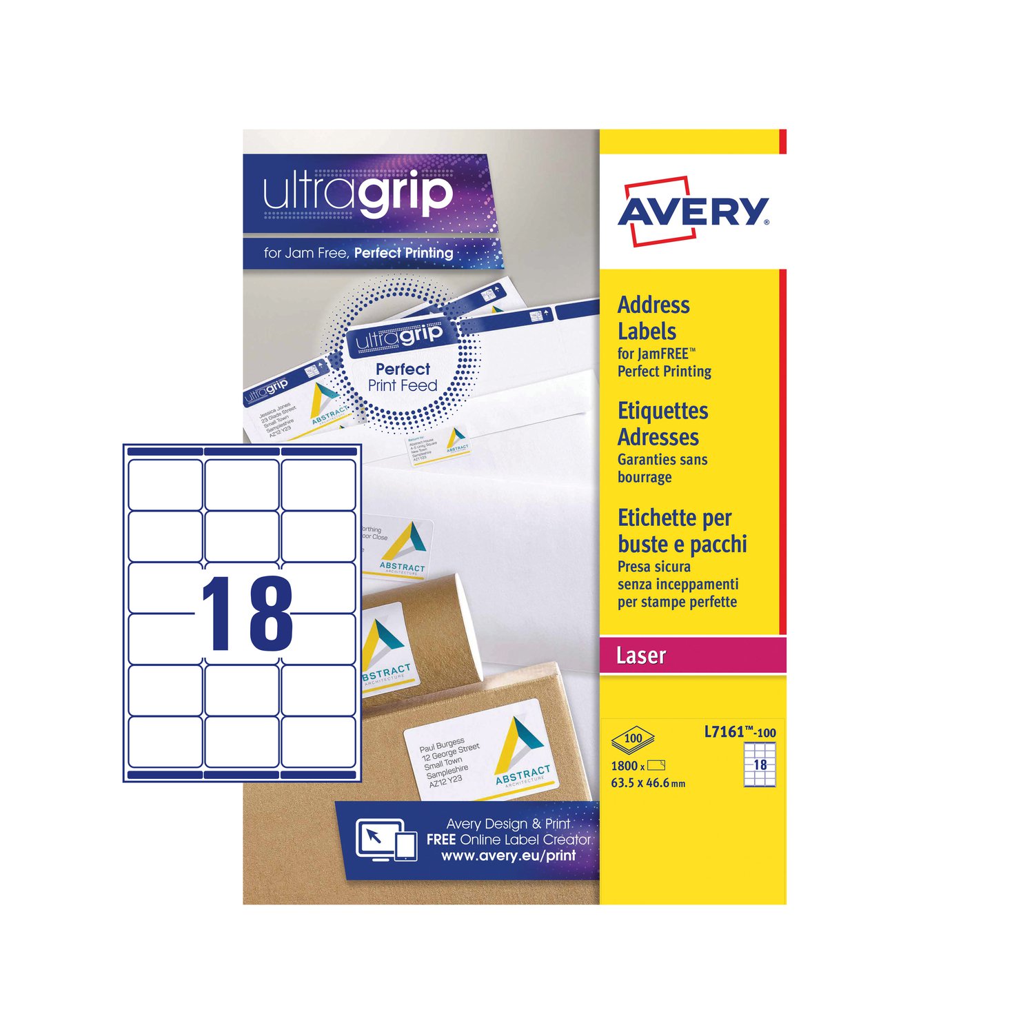 Avery QP Address Label 63x47mm PK1800