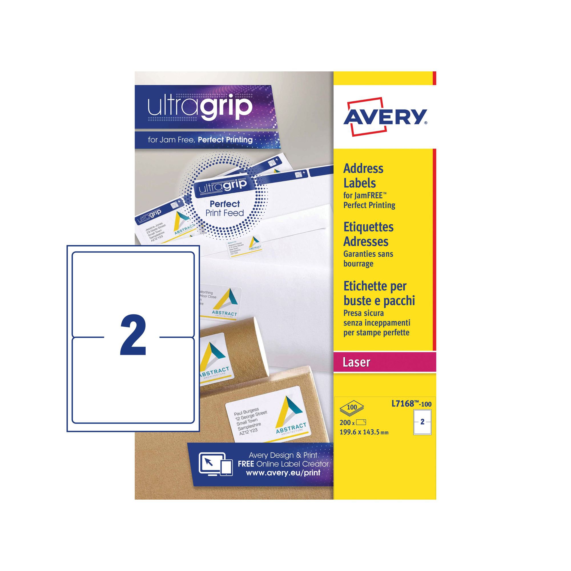 Avery BlockOut Ship Lbl 200x143mm PK200