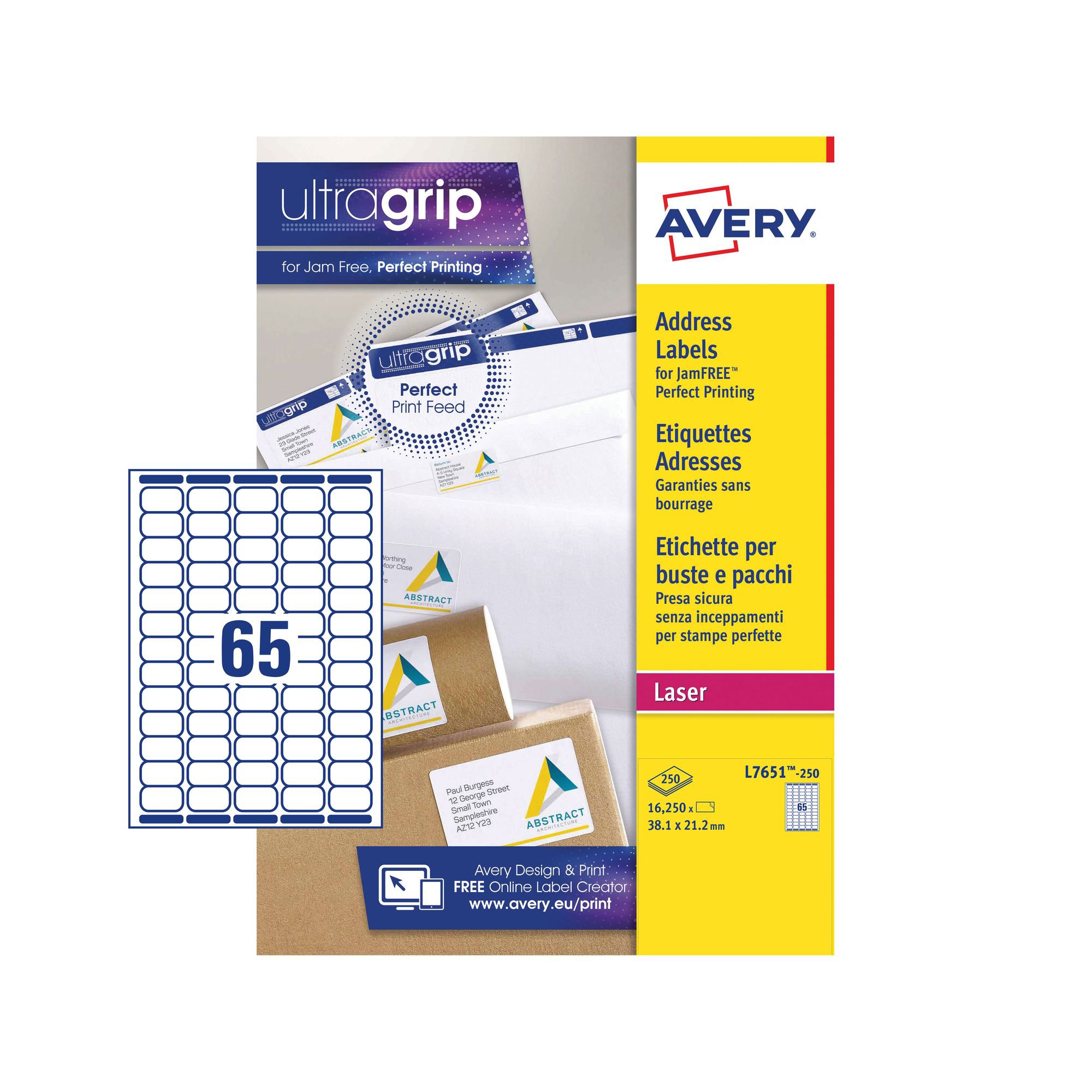 Avery Mini Label 38x21mm PK16250