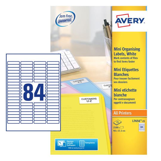 Avery Mini Label 46x11mm PK2100