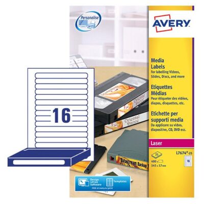 Avery Video Spine Lbl 145x17mm PK400