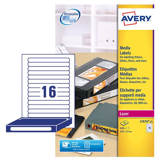 Avery Video Spine Lbl 145x17mm PK400