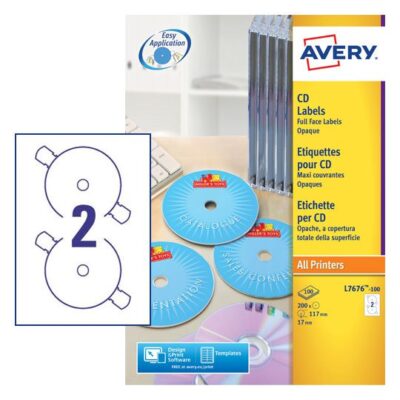 Avery FullFace CD Label 117mm Dia PK200