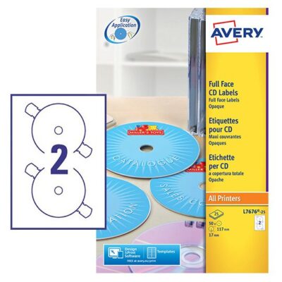 Avery FullFace CD Label 117mm Dia PK50