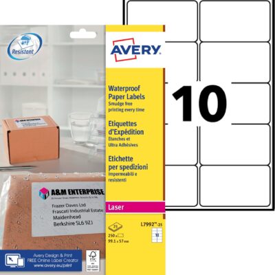 Avery Weatherproof Lbls 99x57mm PK250