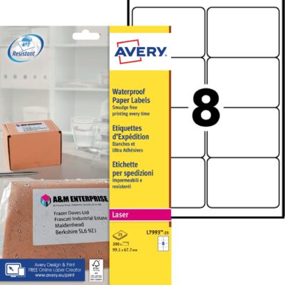 Avery Weatherproof Lbls 99x67mm PK200