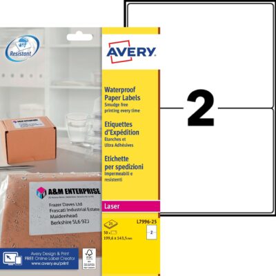 Avery Wproof Label 199.6x143.5 PK50