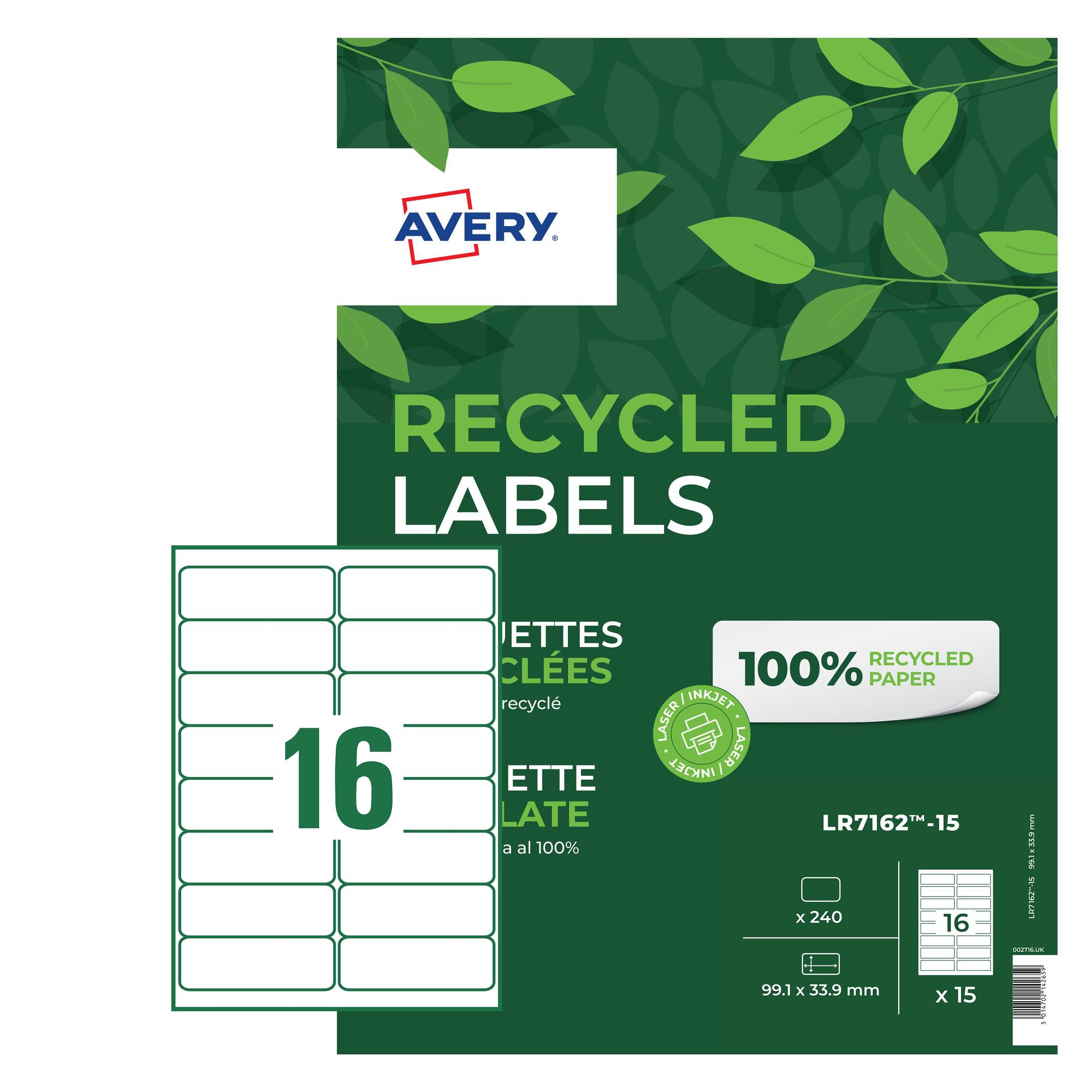 Recycled Address Labels 240 Labels
