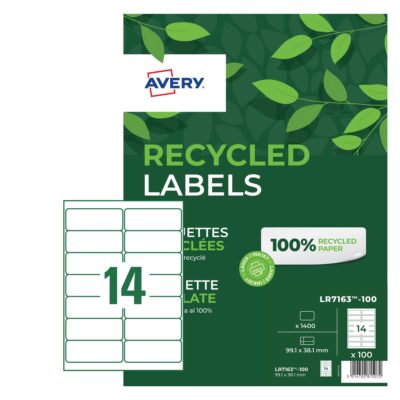 Avery QP Recycled Lbl 99x38mm PK1400