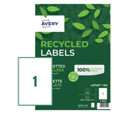 Avery QP Recycled Lbl 200x289mm PK100