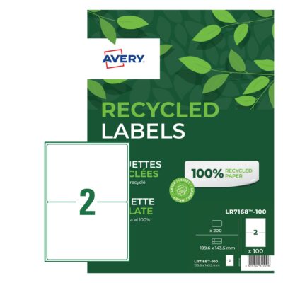 Avery QP Recycled Lbl 200x143mm PK200
