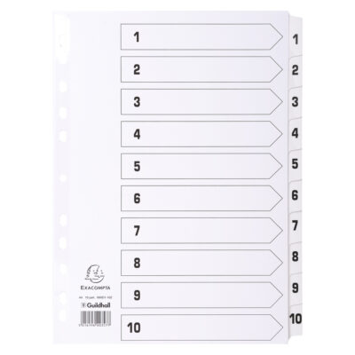Guildhall 10 Pt Printed Index Clr Mylar