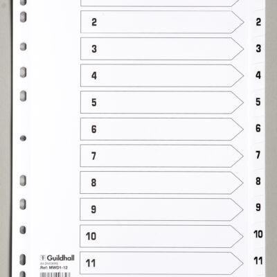 Guildhall 12 Pt Printed Index Clr Mylar