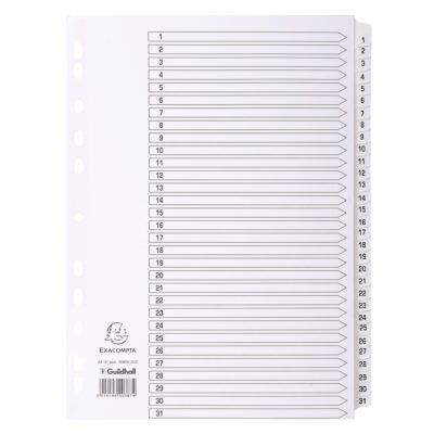 Guildhall 31 Pt Printed Index Clr Mylar