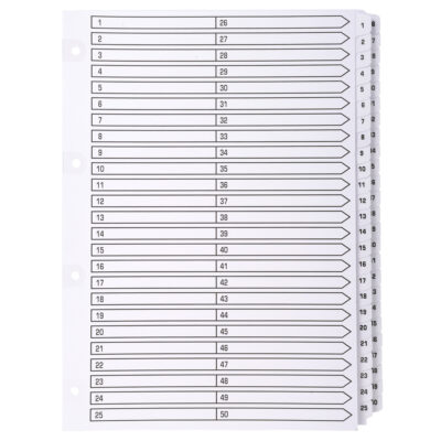 Guildhall 50 Pt Printed Index Clr Mylar