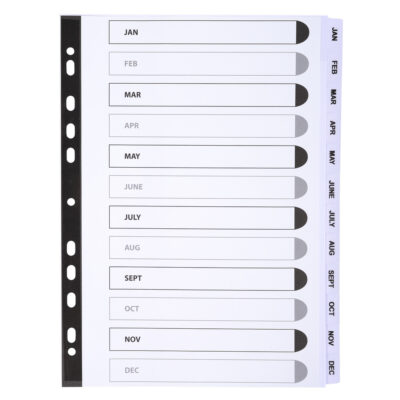 Gui 12 Pt Print Index Clr Mylar Jan-Dec