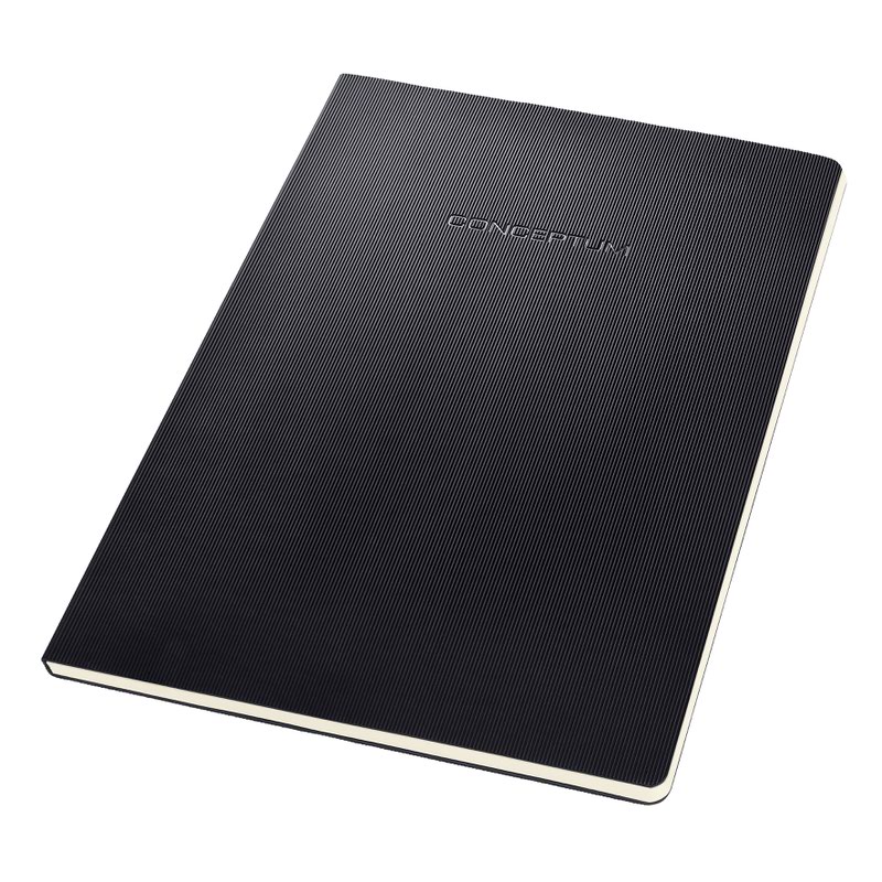 CONCEPTUM Notepad HardC A4 4HL PNCHD BK