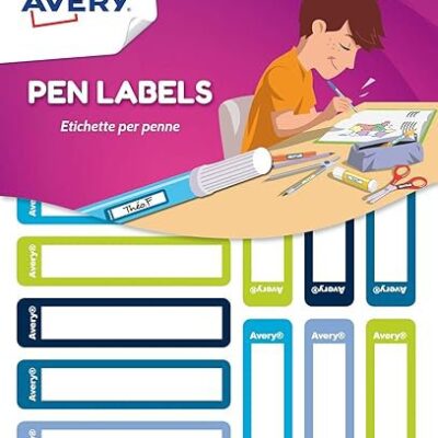 Avery Stationary Lbls 50x10mm GR&BL PK30