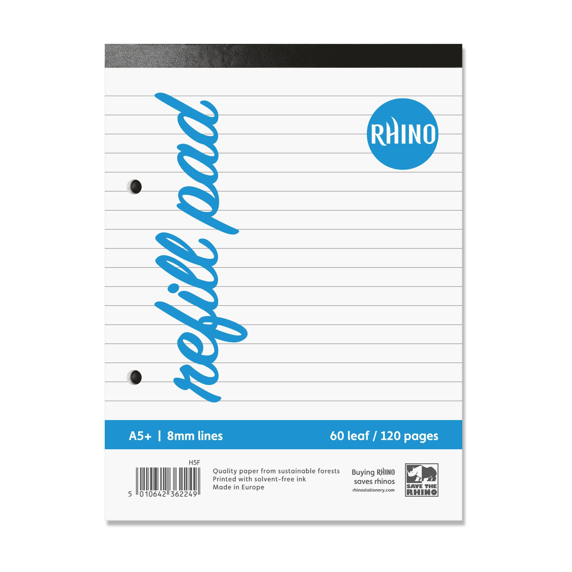 Rhino Refill Pad 8x6 120P Ruled PK6