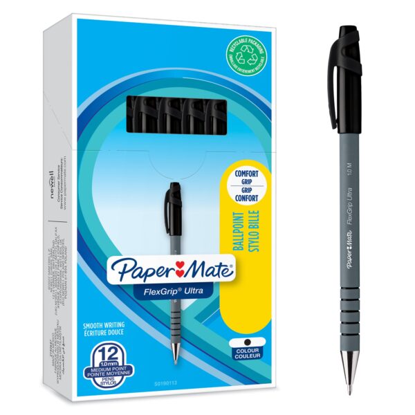 PaperMate Flexgrip CAP BK PK12