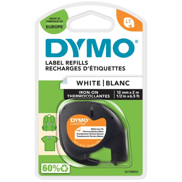 DYMO LetraTag Tape 12mm Iron-on WT