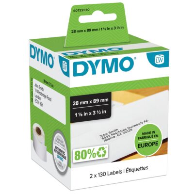 DYMO LW Std 28x89mm Address Labels WH