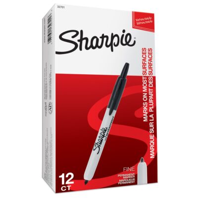 Sharpie Retractable Fine BK PK12