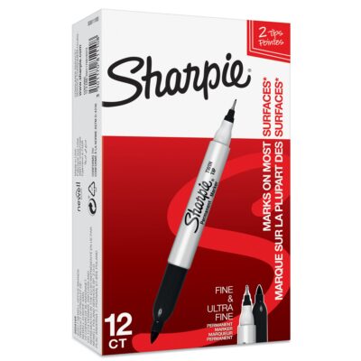 Sharpie Twin Tip Perm Markr BK PK12