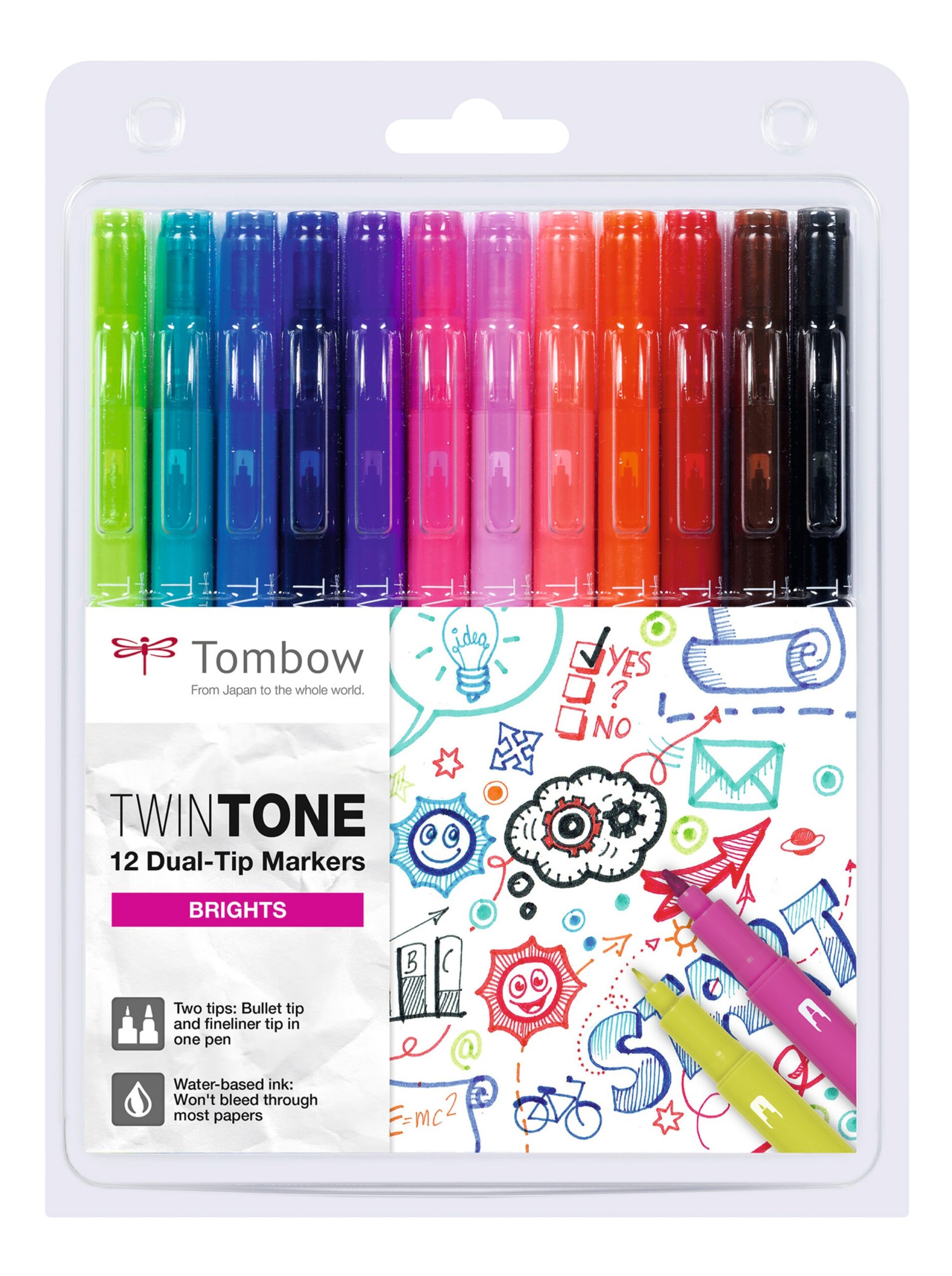 Tombow Dual Tip Twintone Bright PK12