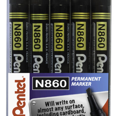 Pentel N860 Permanent CT Marker BK PK5